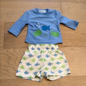 Funtasia Too Rash Guard and Swim Trunks